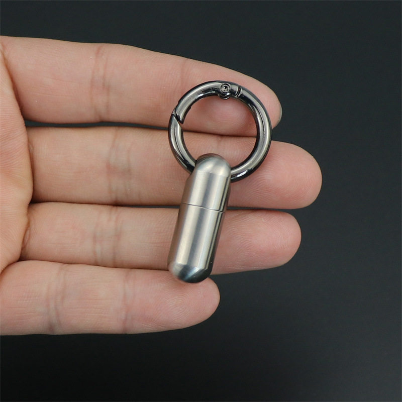 纯钛便携胶囊小药盒防潮密封不锈钢防水仓pillbox跨境迷你小药瓶