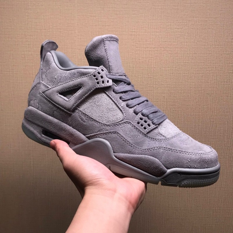 aj4男鞋kawsXAIR联名黑灰麂皮