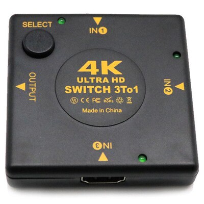 4K HDMI Switch Box Selector 3 In 1 Out kvm Audio Extractor H