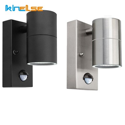 Induction Movement Sensor Wall light Down Black PIR Stainle