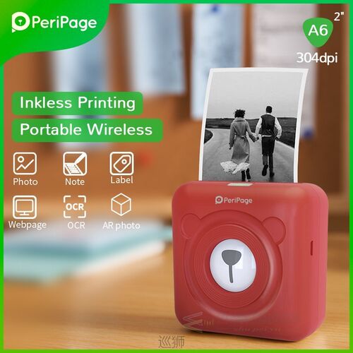 PeriPage Portable Thermal Bluetooth Printer 304dpi  Red Ther