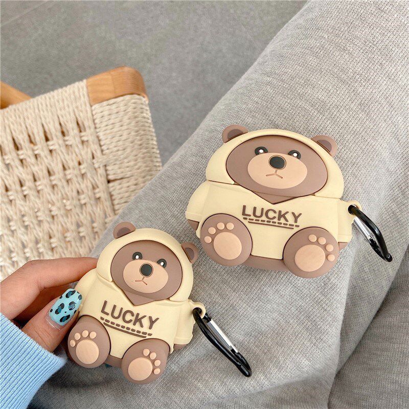 Cute Lucky Bears Full Silicone Soft TPU Cover Case For iPho