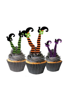 37Pcs/Set Fun Witch Feet Witches Boots Shoes Cup cake