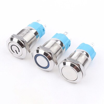 3V 5V 12V 24V 220V Car Button Switch Self Locking 12mm 16mm