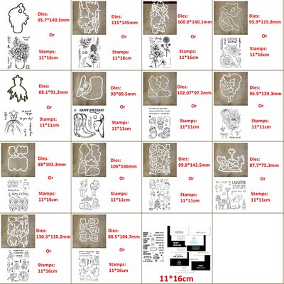 Metal Cutting Dies With Clear Stamps Set Beautiful Sunflowe