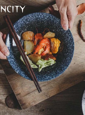 Retro Japanese Cuisine Ceramic Tableware Ramen Bowl Large Sp