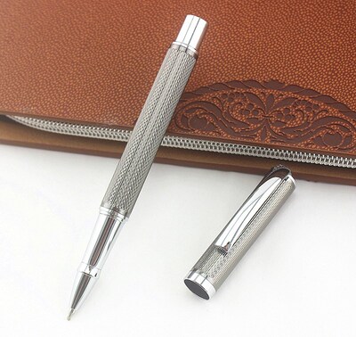 Metal mesh gray 0.5mm Metal Roller Ball Pen Luxury Ballpoin