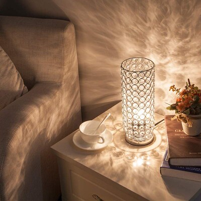 2021 Focondot Crystal Table Lamp, Decorative Nightstand Room