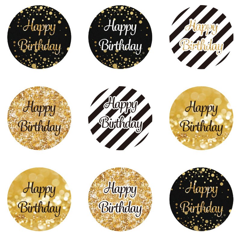 216pcs Happy Birthday Paper Stickers 30th Birthday Party