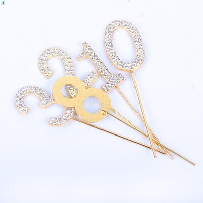 Fancy Silver/Gold Number Cake Toppers Balloon Garland