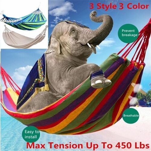 Outdoor Double Canvas Hammock Portable Travel Camping Hangin