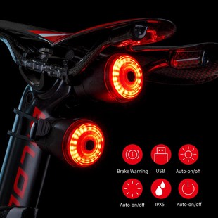 Smart LED Bicycle Light Rear Back Mtb Road Brake Light Signa