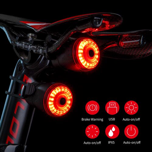 Smart LED Bicycle Light Rear Back Mtb Road Brake Light Signa