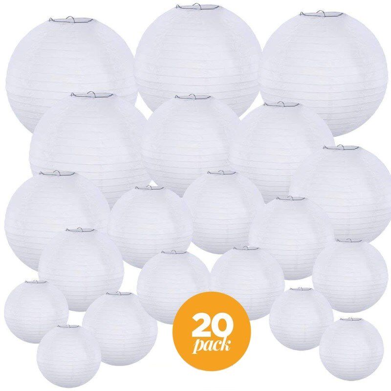 20 pack chinese papier lampion paper lantern  4" 6" 8"