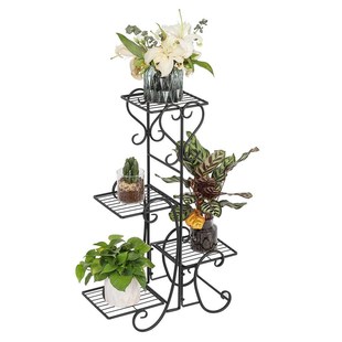 4 Potted Square Flower Metal Shelves Plant Pot Stand Decorat