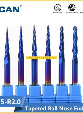 apered  Nose End Mill 1pc 6mm Shank R0.25/R0.5/R0.75/R1.0/R1