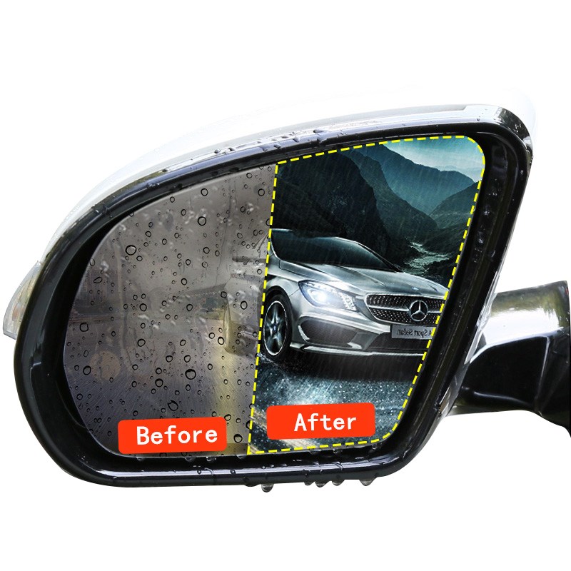 2pcs Universal Car Rearview Mirror Sticker Film Antifog Aut