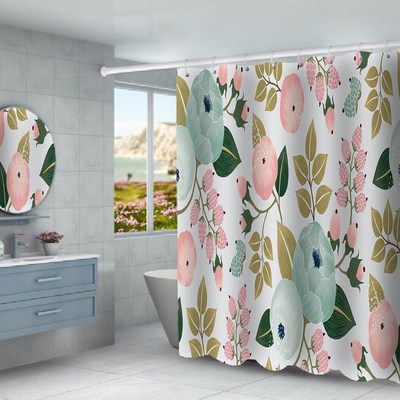 Sea Waterproof Shower Curtain Outside Glass Balcony Print Wa