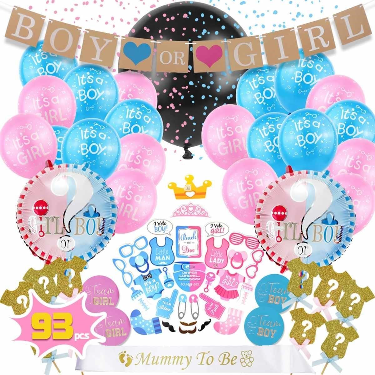 Gender Reveal Tableware Girl Or Boy Latex Balloon Baby