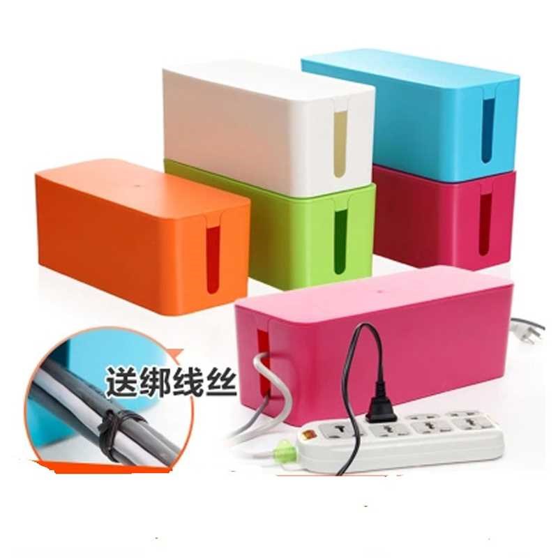 3 sizes blue Plastic Wire Storage Box Cable Manager Organiz