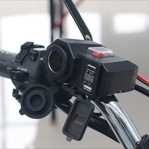 Waterproof 12V Motorcycle Dual USB Charger Cigar Lighter So