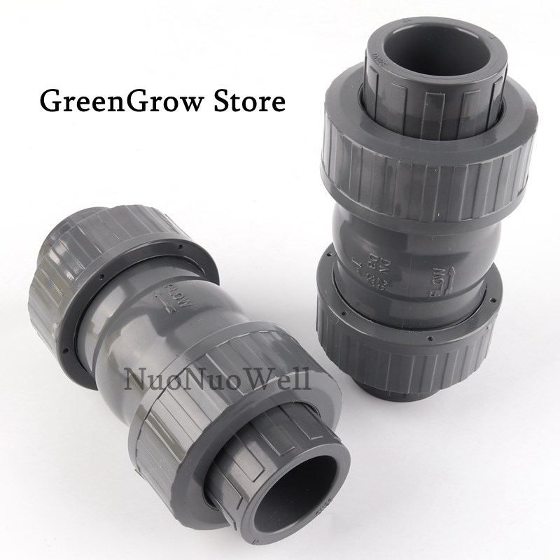 1PC 20~63mm Hi-quality PVC Check Valve Garden Water Connecto