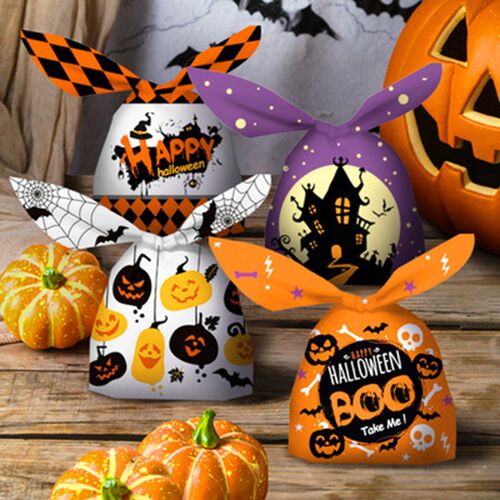 Halloween packaging bag rabbit ears pumpkin candy bag snack