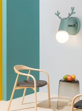 nordic colorful antlers wall lamp for children bedroom corri