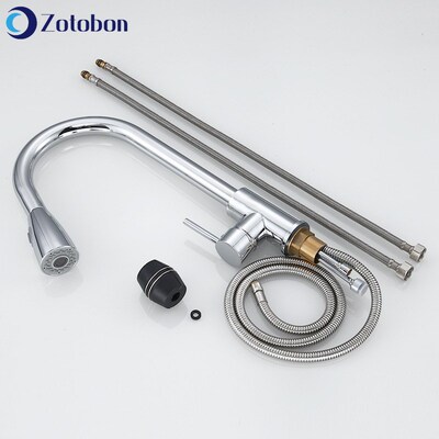 ZOTOBON Kitchen Deck Mount Faucets Single Handle Pull Out Ki