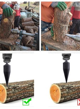 3X Wood Splitter Drill Bits Removable Firewood Log Splitter