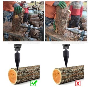 Drill Splitter Wood Log Removable Firewood Bits