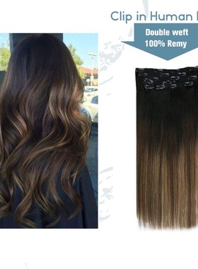 Double Weft Clip in Hair Extensions  Real Human Hair 7pc