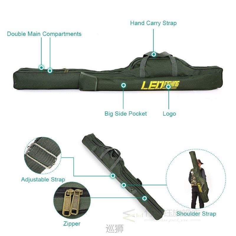LEO 100cm/150cm Fishing Bags Portable Folding Fishing Rod Ca