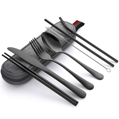 Portable Case Travel Camping Cutlery Set Reusable Silverware