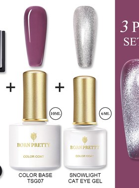 BORN PRETTY 9D Magnetic Gel Nail Polish Set Snowlight Semi-t