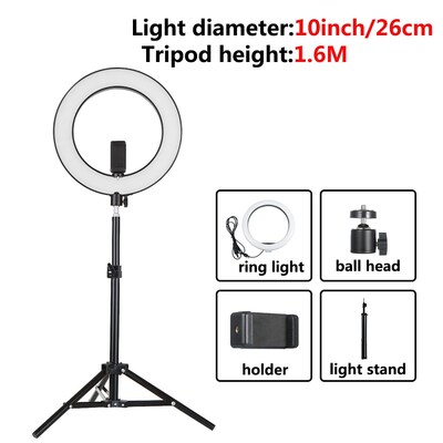 10Inch/26cm Dimmable Ringlight LED Ring Light with Tripod St