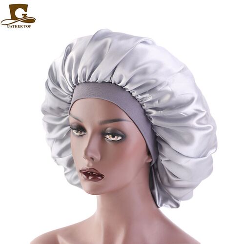 Extra Large Print Satin Silky Bonnet Sleep Cap with Premium