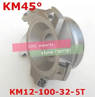 KM12 100-32-5T 45 Degree Shoulder Face Mill Head CNC Milling