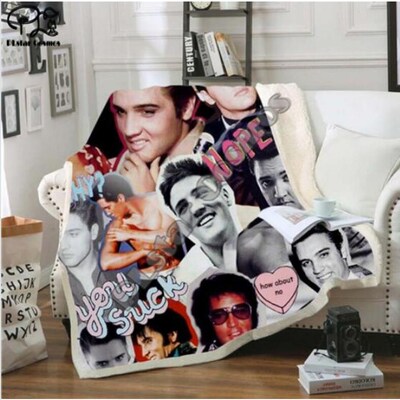 Elvis Presley 3D Blanket for Beds Hiking Picnic Thick Quilt