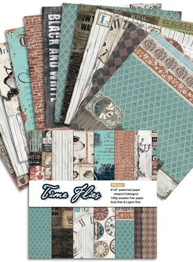 KLJUYP 12 Sheets Time Flies Scrapbooking Pads Paper Origami