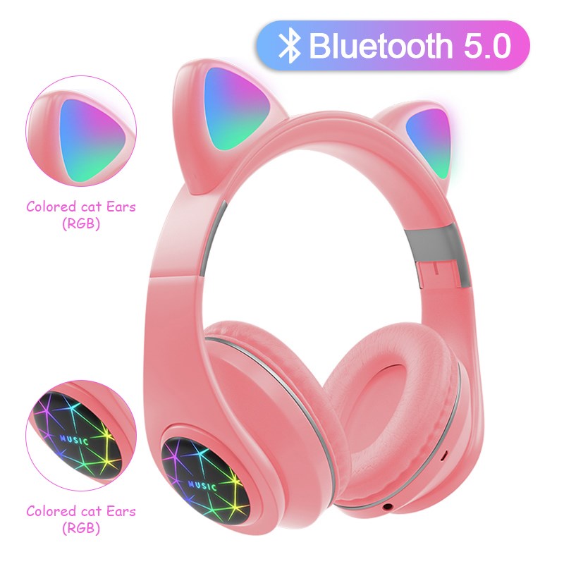 Cute Cat Earphones Wireless Headphones Muisc Stereo Bluetoo