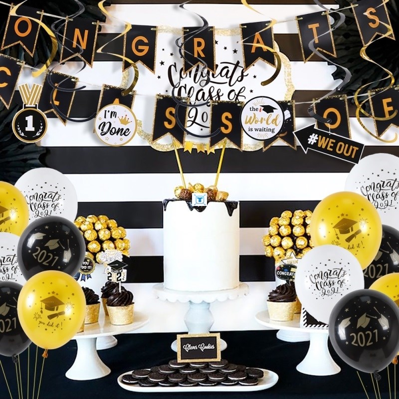 Graduation Balloons  Party Decorations Congrats Grad Banner