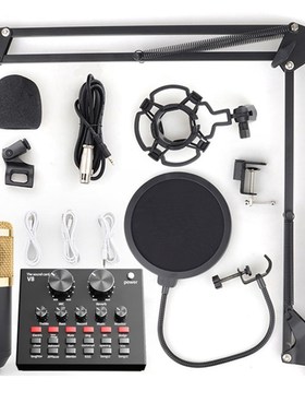 Podcast Equipment MIC BM 800 Microfone with V8 Sound Card Pr