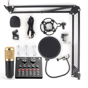 Podcast Equipment MIC BM 800 Microfone with V8 Sound Card Pr