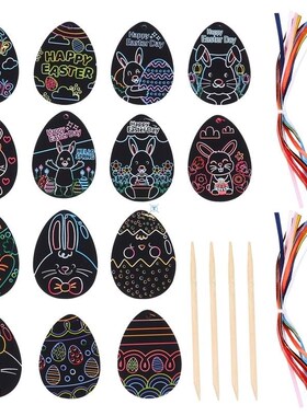 60pcs Easter Crafts Kit Scratch Off Cards Easter Scratch