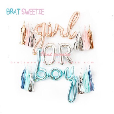 Gender Reveal Balloon Girl or Boy letter Foil Balloons Baby