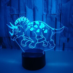 Dinosaur 3d Led Lighting Table Lamp Acrylic Creative Deskto