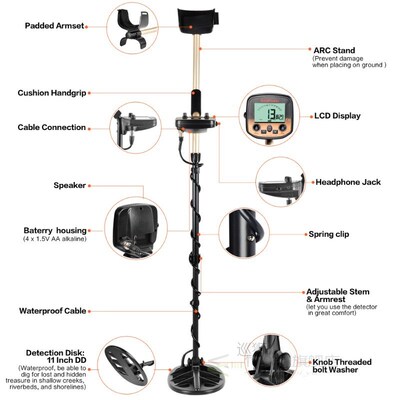 Underground Metal Detector LCD Display High Sensity Gold Bug