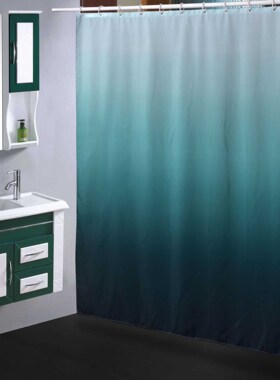 Waterproof Shower Curtain Set With Hooks Solid Color Bathroo