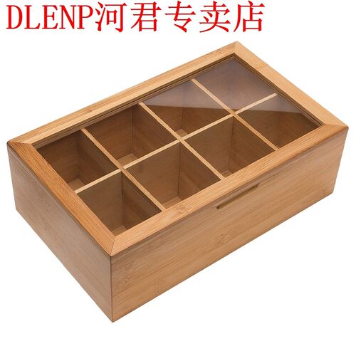 Bamboo Tea Storage Box Tea Bag Organizer Case Tea Caddy with